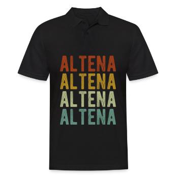 Altena Stadt Retro Vintage - Männer Poloshirt - Schwarz - Vorne - Kai (181cm)