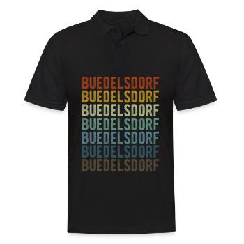 Buedelsdorf Stadt Retro Vintage - Männer Poloshirt - Schwarz - Vorne - Kai (181cm)