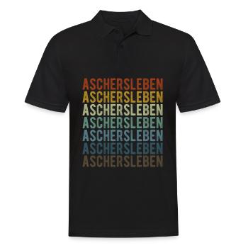 Aschersleben City Retro Vintage - Polo Homme - noir - Devant - Kai (181cm)
