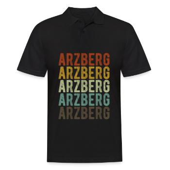 Arzberg Stadt Retro Vintage - Männer Poloshirt - Schwarz - Vorne - Kai (181cm)