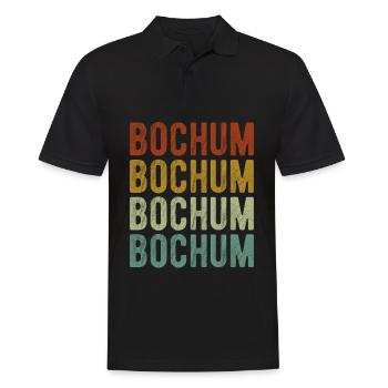 Bochum Stadt Retro Vintage - Männer Poloshirt - Schwarz - Vorne - Kai (181cm)