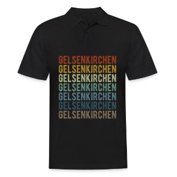 Gelsenkirchen City Retro Vintage - Polo Homme - noir - Devant - Kai (181cm)