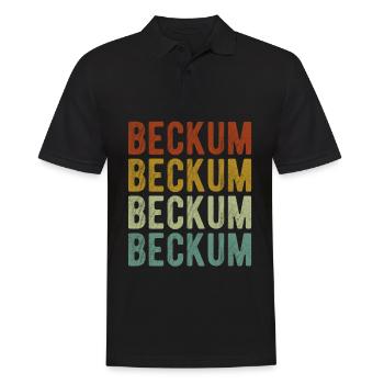 Beckum City Retro Vintage - Men's Polo Shirt - black - Front - Kai (181cm)