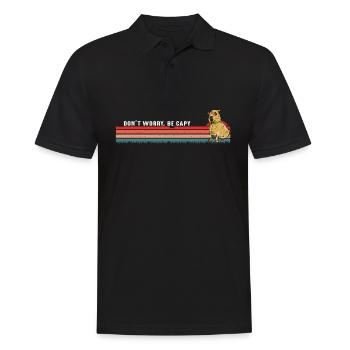 Ne vous inquiétez pas, soyez Capy - Capybara rétro vintage - Polo Homme - noir - Devant - Kai (181cm)