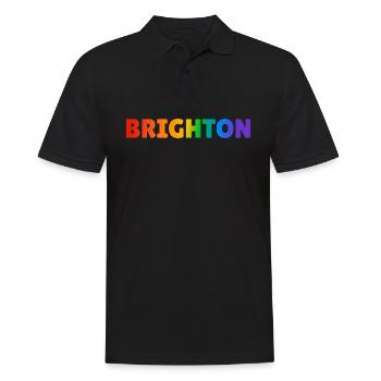 Brighton Regenbogen LGBTQ Gay Pride - Männer Poloshirt - Schwarz - Vorne - Kai (181cm)
