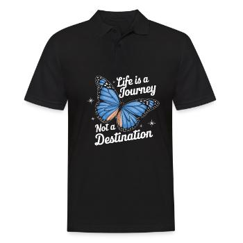 Schmetterling Monarchfalter Bunt Schmetterlinge - Männer Poloshirt - Schwarz - Vorne - Kai (181cm)