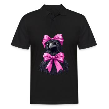 Coquette noeud corbeau corbeau oiseau fille maman rose - Polo Homme - noir - Devant - Kai (181cm)