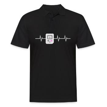 Press Start - I love Retro Gaming - Männer Poloshirt - Schwarz - Vorne - Kai (181cm)