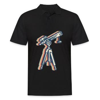 télescope astronomie système solaire astronomes rétro - Polo Homme - noir - Devant - Kai (181cm)