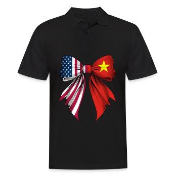 Coquette Bow Vietnam Roots Heritage Vietnamese - Men's Polo Shirt - black - Front - Kai (181cm)