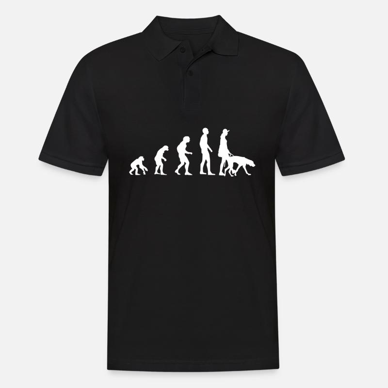 Evolution Hundehalter und Hund - Männer Poloshirt - Schwarz