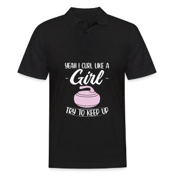 Idées cadeaux de curling | Curler Sports d’hiver Curling - Polo Homme - noir - Devant - Kai (181cm)
