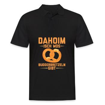 Butterbrezel - Männer Poloshirt - Schwarz - Vorne - Kai (181cm)