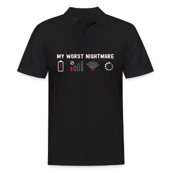Mein schlimmster Albtraum Lustiges T-Shirt für Nerd-Geek und - Männer Poloshirt - Schwarz - Vorne - Kai (181cm)