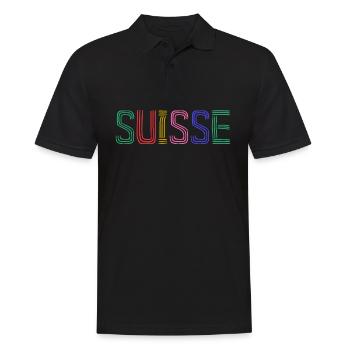 SUISSE. PAYS. GENEVE. HUMOUR. DRAPEAU. GENEVE - Polo Homme - noir - Devant - Kai (181cm)