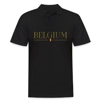 Ich liebe Belgien Design T-Shirt Outfit - Männer Poloshirt - Schwarz - Vorne - Kai (181cm)