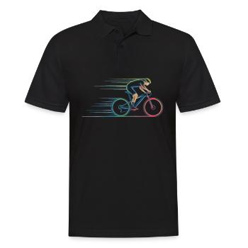 BMX Freestyle Vintage Radfahrer Geschenk Idee - Männer Poloshirt - Schwarz - Vorne - Kai (181cm)
