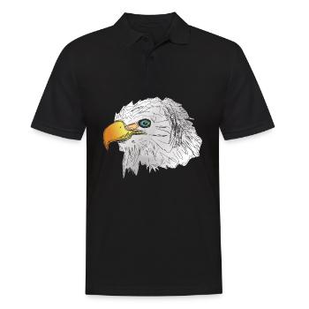 Adler Kopf mit Schnabel großer Kopf - Männer Poloshirt - Schwarz - Vorne - Kai (181cm)