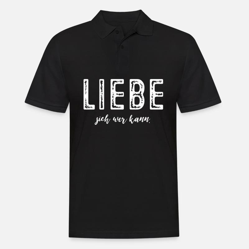 Liebe sich wer kann! - Männer Poloshirt - Schwarz