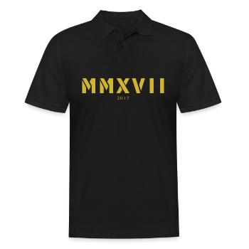 Römische Zahl Geburtsjahr Made in 2017 - Männer Poloshirt - Schwarz - Vorne - Kai (181cm)
