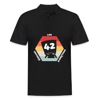 Answer 42 - Men's Polo Shirt - black - Front - Kai (181cm)