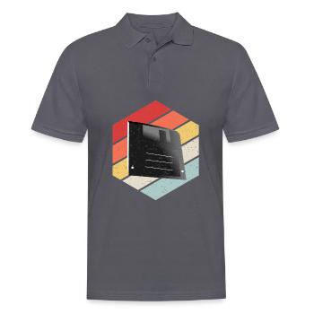 Diskette Floppy Disk - Men's Polo Shirt - charcoal grey - Front - Nico (186cm)