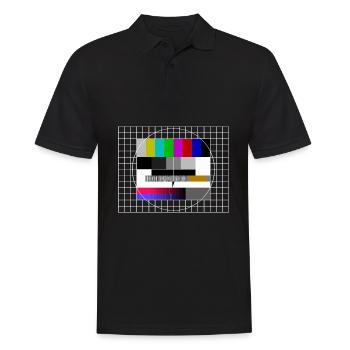 Testbild Retro Vintage - Männer Poloshirt - Schwarz - Vorne - Kai (181cm)