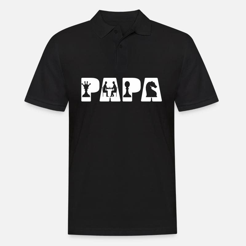 Papa Jeu d’échecs Gambit - Polo Homme - noir