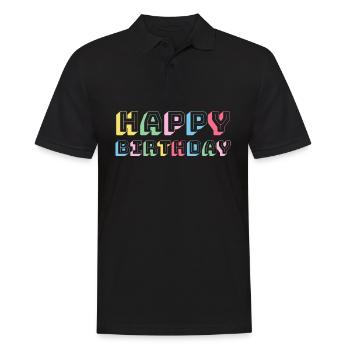 Joyeux anniversaire Salutation Idée cadeau - Polo Homme - noir - Devant - Kai (181cm)