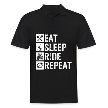 Glück Sportfan Essen Bikelovers Motorrad Motiv Ges - Männer Poloshirt - Schwarz - Vorne - Kai (181cm)