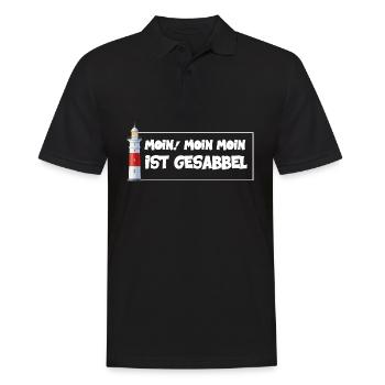 Moin Moin ist Gesabbel Leuchtturm Wellen Meer - Männer Poloshirt - Schwarz - Vorne - Kai (181cm)