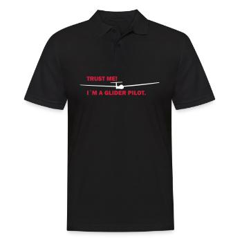 Vertrau mir, weil ich Segelflieger bin. - Männer Poloshirt - Schwarz - Vorne - Kai (181cm)