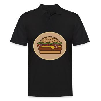 Cheeseburger - Männer Poloshirt - Schwarz - Vorne - Kai (181cm)