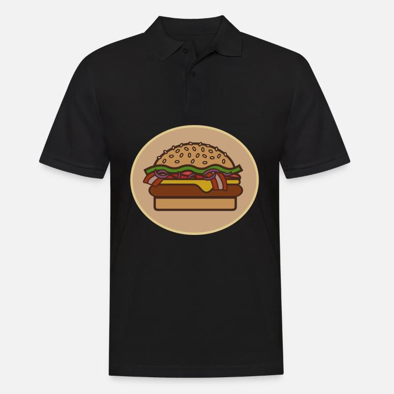 Cheeseburger - Männer Poloshirt - Schwarz