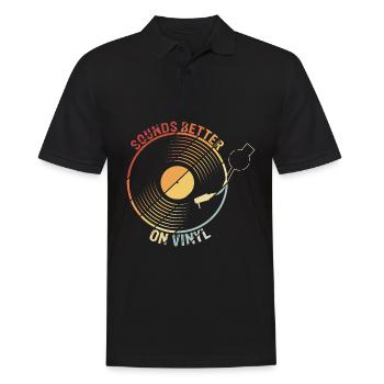 Sound Better on Vinyl Schallplatten Vinyl Plattens - Männer Poloshirt - Schwarz - Vorne - Kai (181cm)