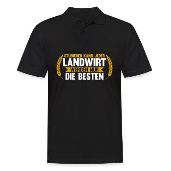 Landwirtschaft Bauer Landwirt - Männer Poloshirt - Schwarz - Vorne - Kai (181cm)
