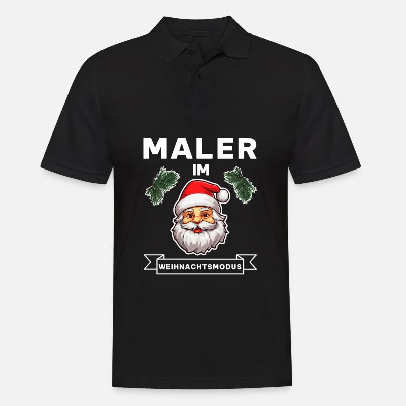Maler Weihnachten Weihnachtsmann Beruf Spruch - Männer Poloshirt - Schwarz