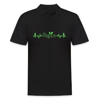Battement de cœur végétalien avec les feuilles pour les végétaliens - Polo Homme - noir - Devant - Kai (181cm)