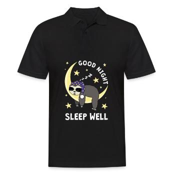 Lazy Sleeping Sloth Moon Good Night Shirt - Men's Polo Shirt - black - Front - Kai (181cm)