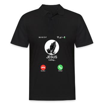 Jesus calls - Christian Jesus mobile phone call - Men's Polo Shirt - black - Front - Kai (181cm)