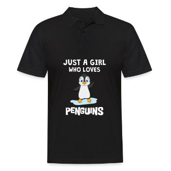 Pinguine Nur Ein Mädchen das Pinguine Liebt - Männer Poloshirt - Schwarz - Vorne - Kai (181cm)
