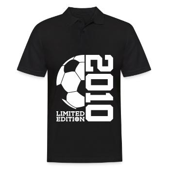 LIMITED EDITION 2010 FUßBALL 16. GEBURTSTAG - Männer Poloshirt - Schwarz - Vorne - Kai (181cm)