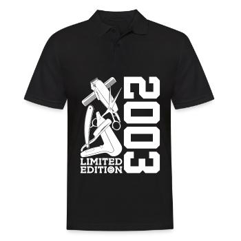 HAIRSTYLIST 2003 STYLIST 23. GEBURTSTAG FRISEUR - Männer Poloshirt - Schwarz - Vorne - Kai (181cm)