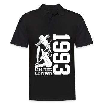HAIRSTYLIST 1993 STYLIST 33. GEBURTSTAG FRISEUR - Männer Poloshirt - Schwarz - Vorne - Kai (181cm)