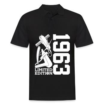 HAIRSTYLIST 1963 STYLIST 63. GEBURTSTAG FRISEUR - Männer Poloshirt - Schwarz - Vorne - Kai (181cm)