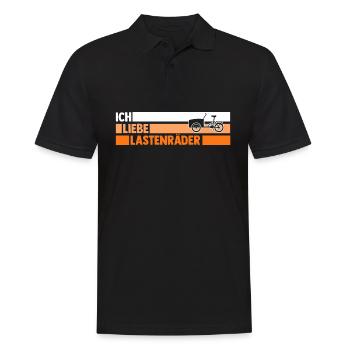 Fahrrad Lastenfahrrad Lastenrad - Männer Poloshirt - Schwarz - Vorne - Kai (181cm)
