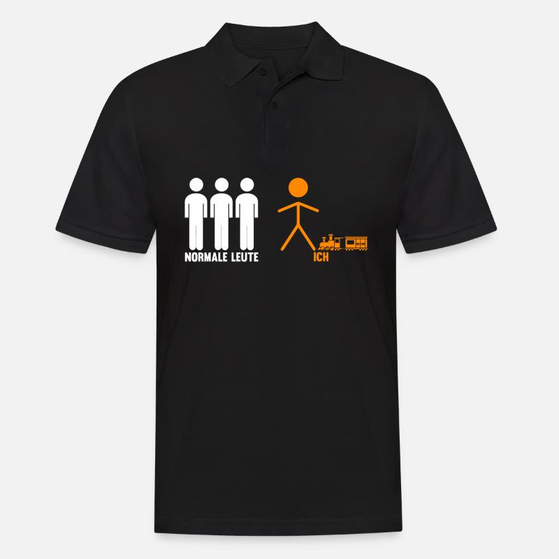 Dampflok Eisenbahner Modelleisenbahn Eisenbahn Zug - Männer Poloshirt - Schwarz