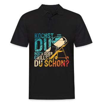 Grillen Besser Als Kochen Fleisch Liebe Geschenk G - Männer Poloshirt - Schwarz - Vorne - Kai (181cm)