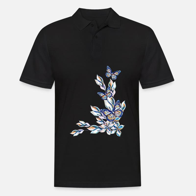 Schmetterlinge - Männer Poloshirt - Schwarz