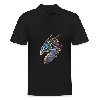 Drache - Männer Poloshirt - Schwarz - Vorne - Kai (181cm)